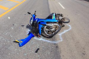 SURATTHANI - JULY 18 : Motorcycle accident on the road and crash